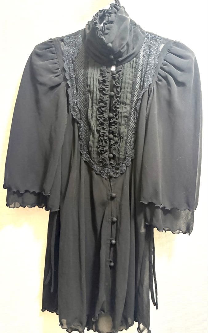 alice auaa スタンド襟シフォンブラウス