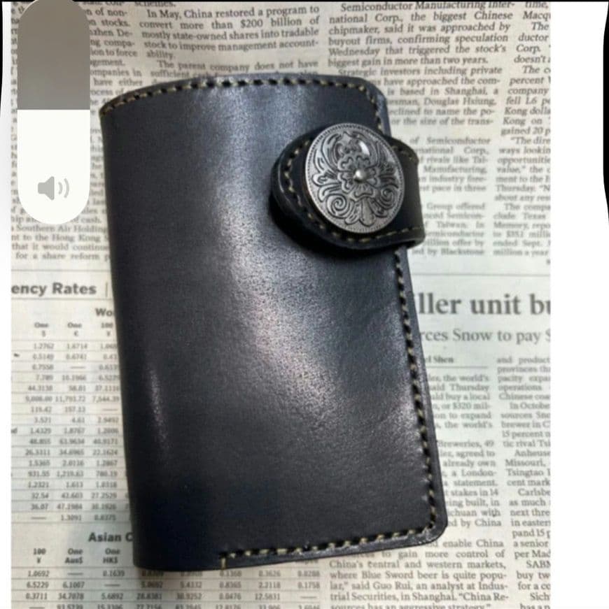 専用‼️女神様➕️黒糸　今❣️売れてる折財布‼️ 黒本革wallet 栃木レザー