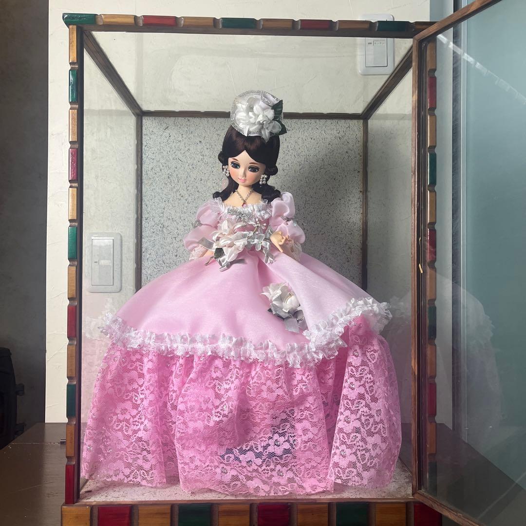 【昭和レトロ】フランス人形 ポーズ人形 ピンクドレス ケース入り ヴィンテージ