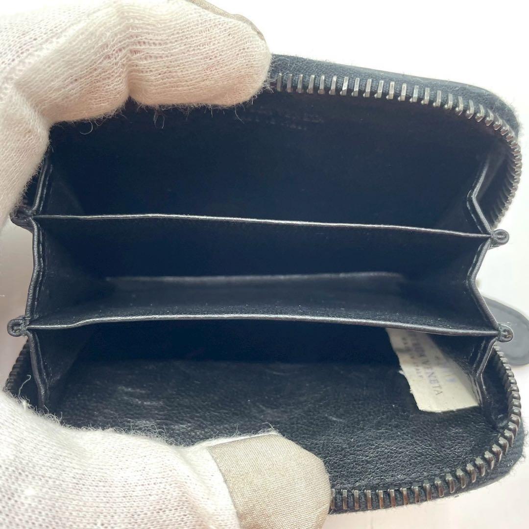 ボッテガヴェネタ　ケース　ラウンドジップ　イントレチャート　ブラック