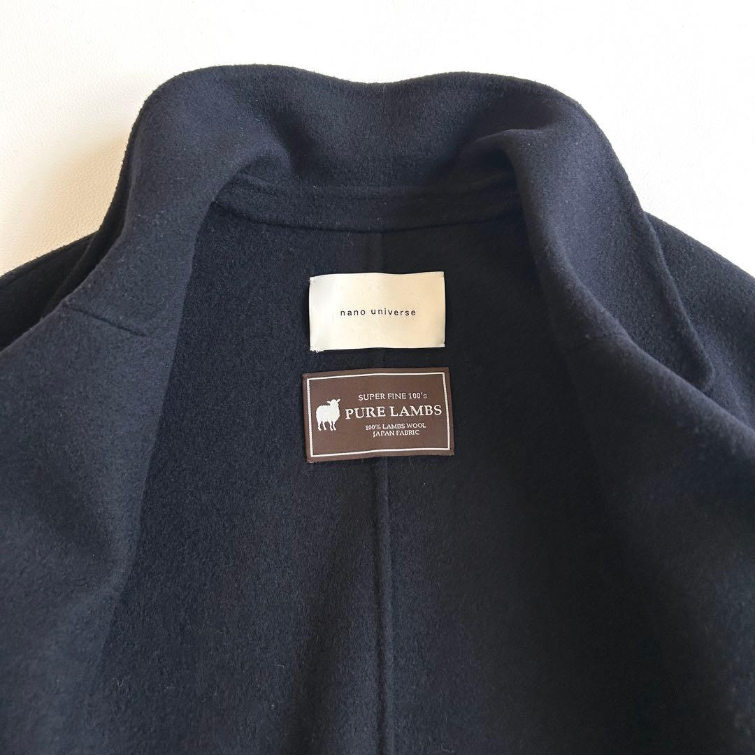 タグ有✨nano universe PURE LAMBS リバーロングコート 紺