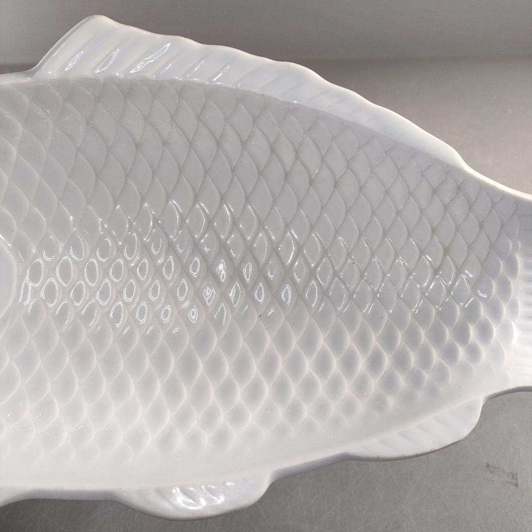 A1374-1/京峰 作/白磁魚文銘々皿5客/大皿/飾皿/盛皿/膾皿/懐石道具/