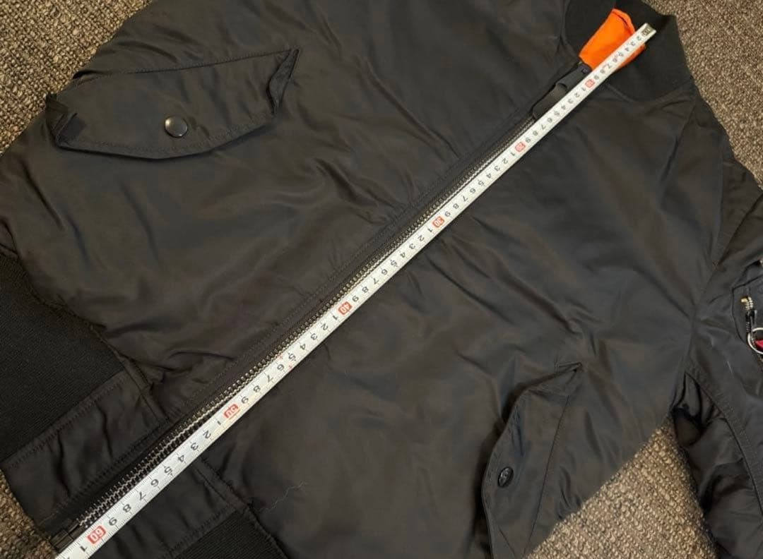 ALPHA アルファ　MA-1 ブラックジャケット オレンジ裏地　MA1