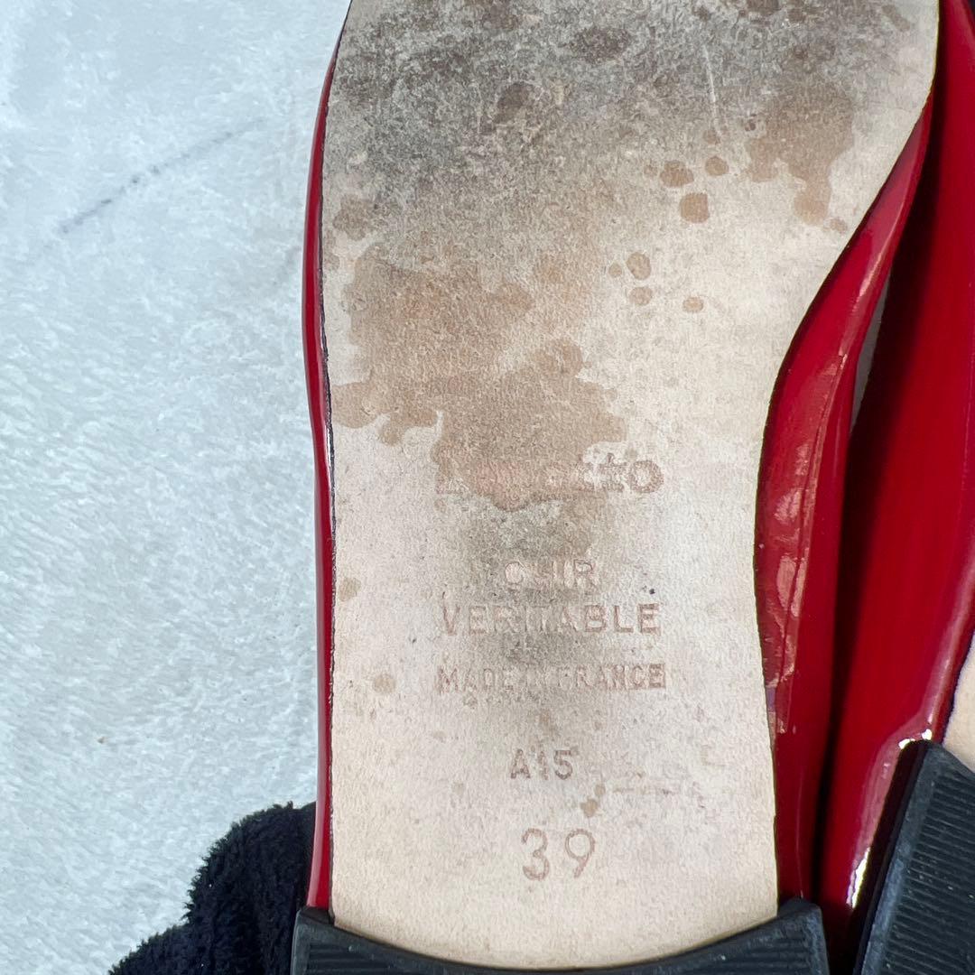 【美品】Repetto レペット バレエシューズ 赤 エナメル 39