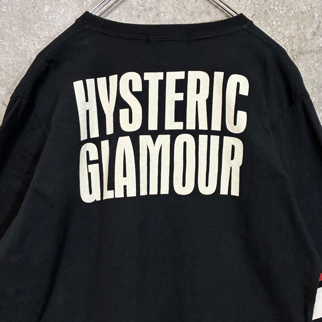 ヒステリックグラマー ロンT七分袖カットソー ヒスガール ブラック L 袖ライン