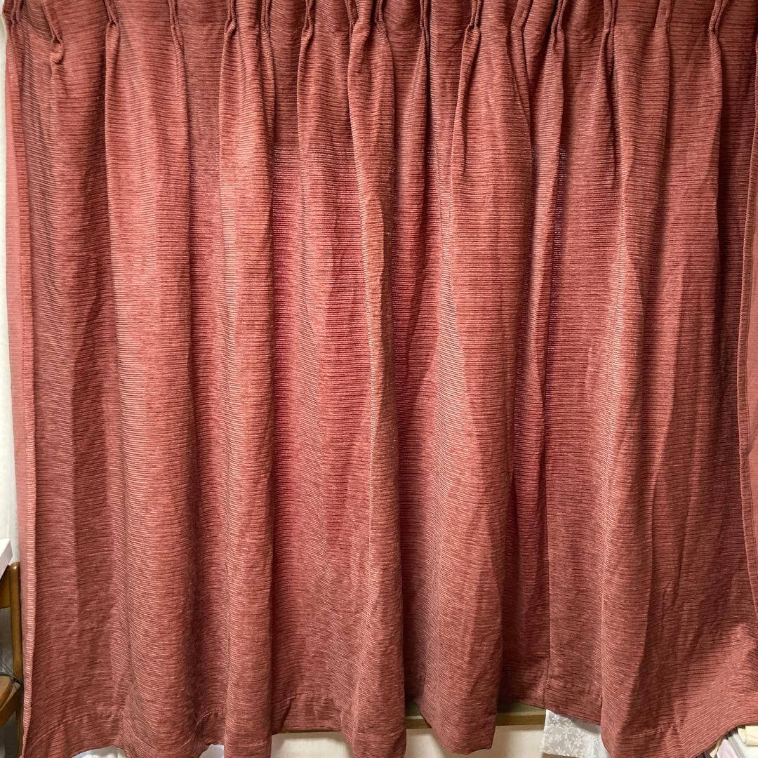 昭和レトロ　幅広仕立てカーテン2枚セット