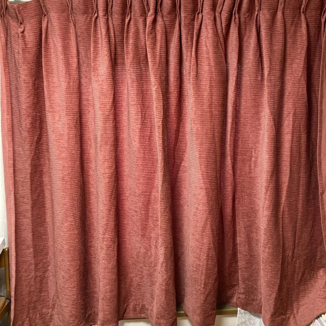 昭和レトロ　幅広仕立てカーテン2枚セット