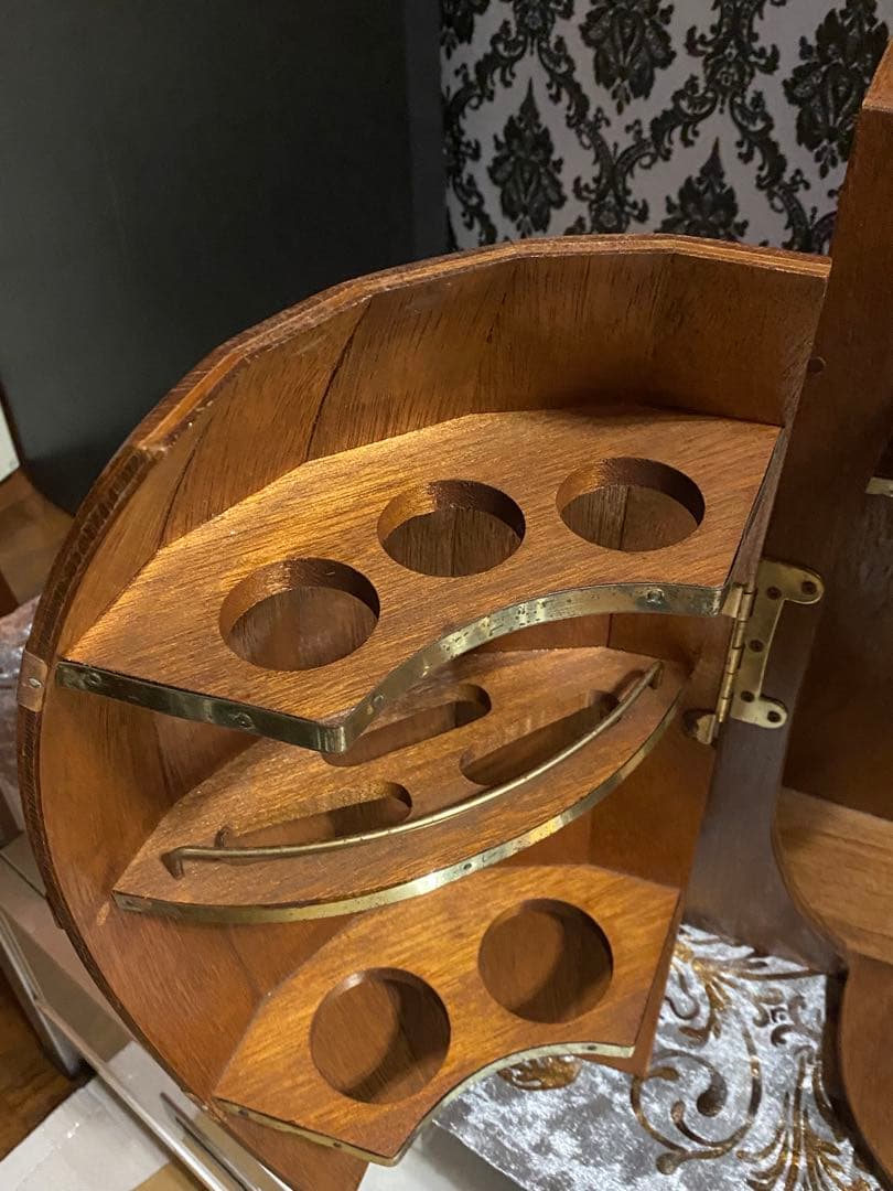 希少☆ヴィンテージ 樽型　扉 観音開きラック☆ブラウンカラー☆店舗什器☆送料込