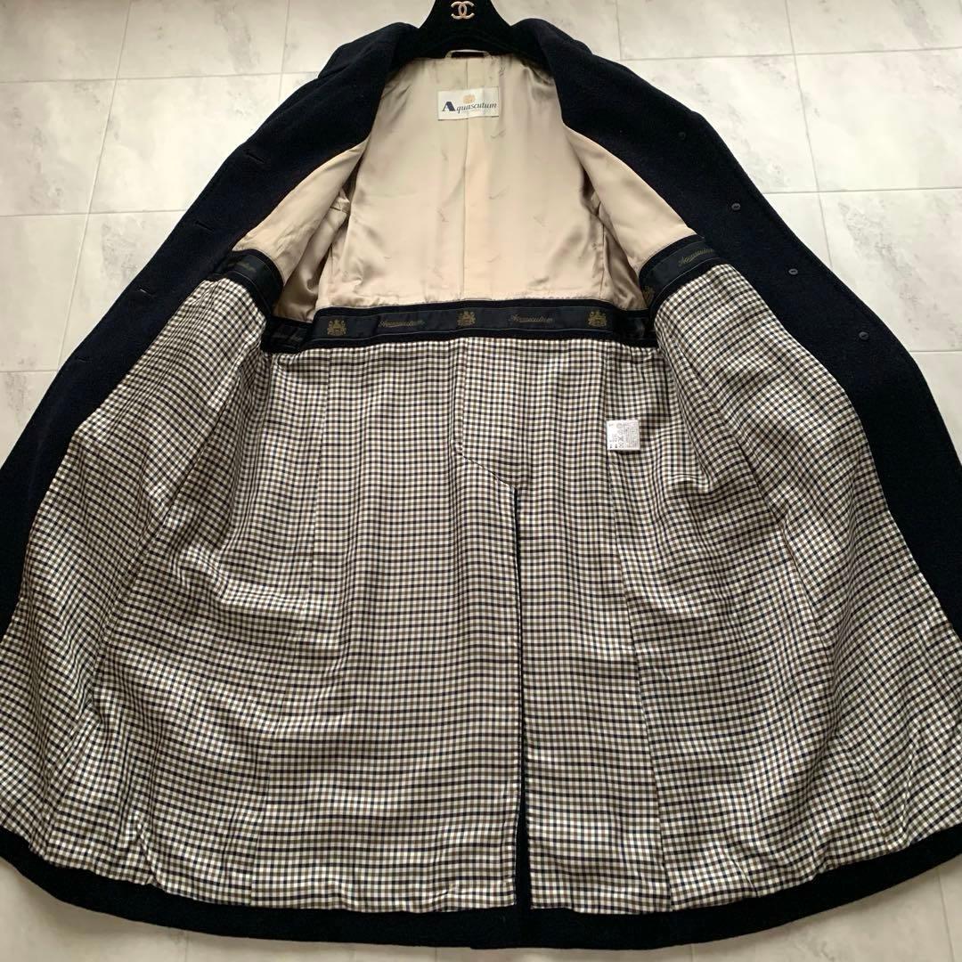 美品♡アクアスキュータム ウールカシミヤ チェスターコート ネイビー M