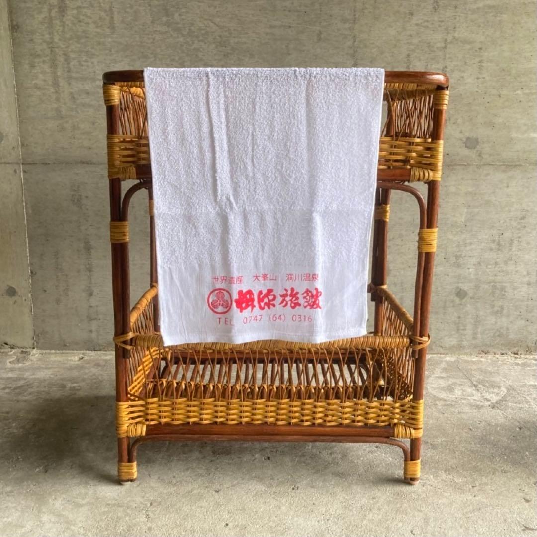 籐 ラタン 脱衣籠 カゴ バスケット タオル掛け 2段 収納 ツートン レトロ