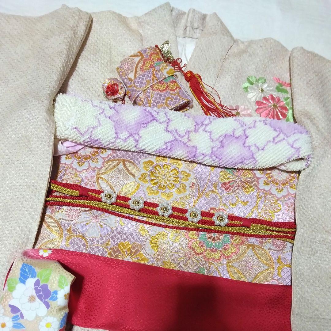 正絹☆本総絞りと駒刺繡☆富貴を象徴する牡丹が優しくも艶やかな7歳七五三向け祝着