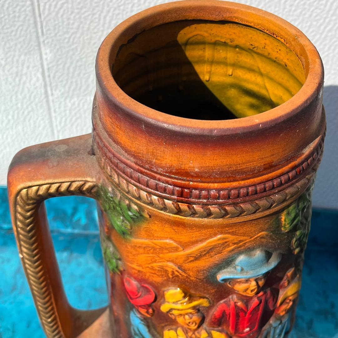 特大ジョッキ 花瓶 植木鉢 インテリア アンティーク ヨーロッパ カラフル