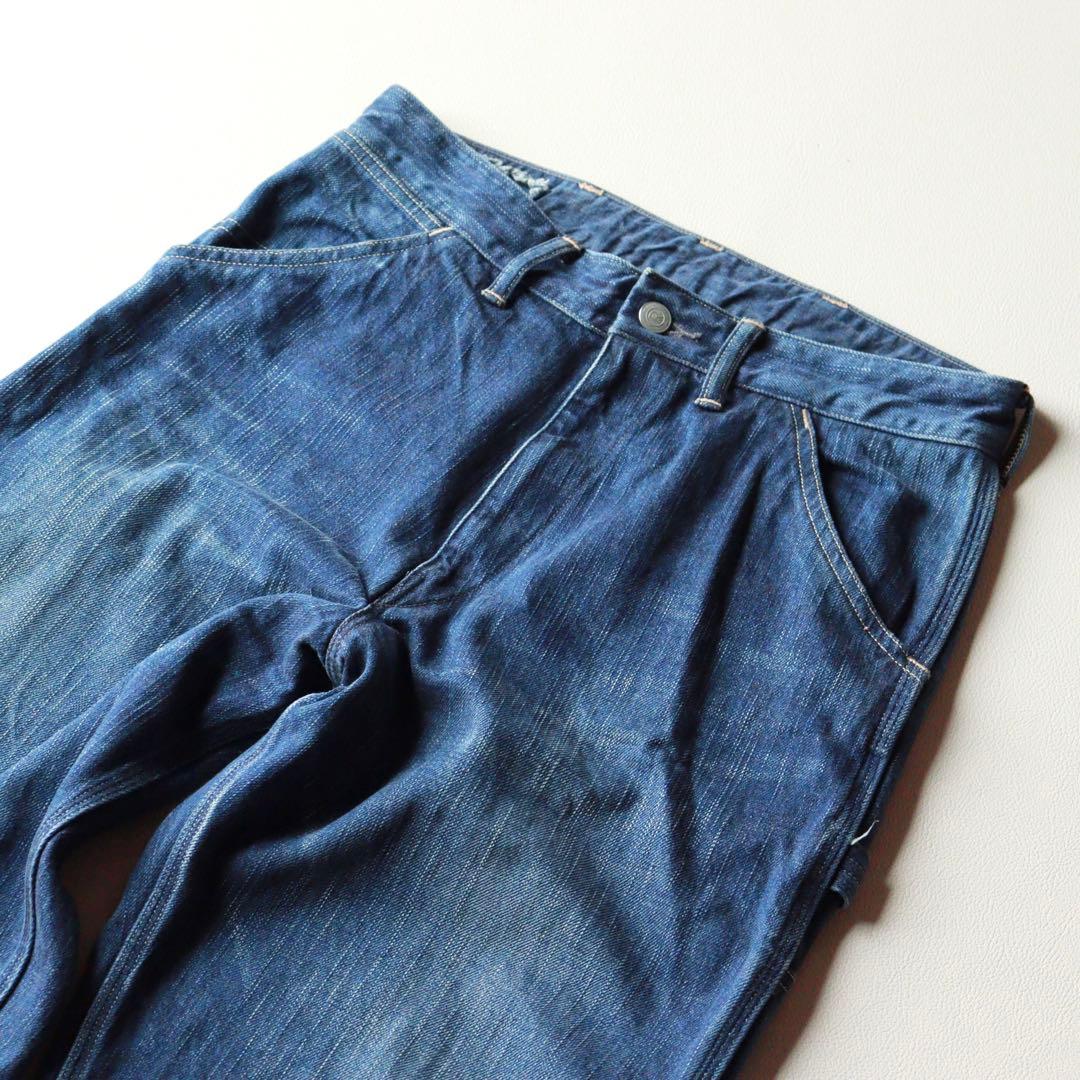 5226【美品】45R ツイードデニムの908山ペインター ワイドデニムパンツ