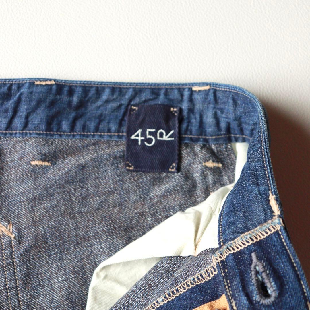 5226【美品】45R ツイードデニムの908山ペインター ワイドデニムパンツ