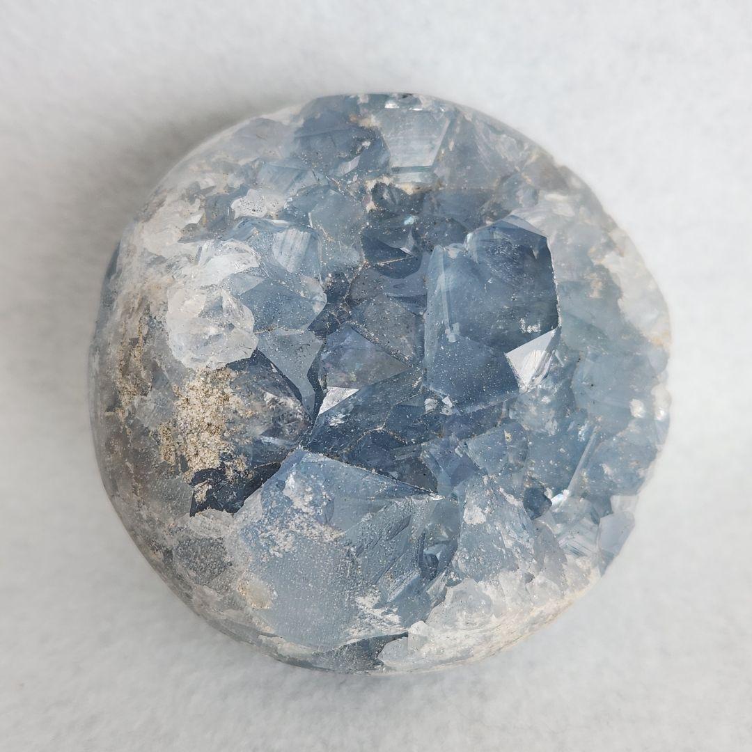 天然石 高品質 セレスタイト 卵 たまご 型 原石 549g