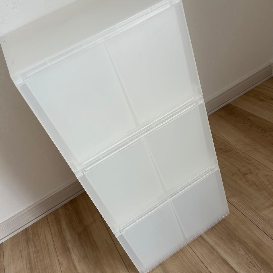 美品 無印良品 ポリプロピレン小物収納ケース 大 引出2個 半透明 6個セット