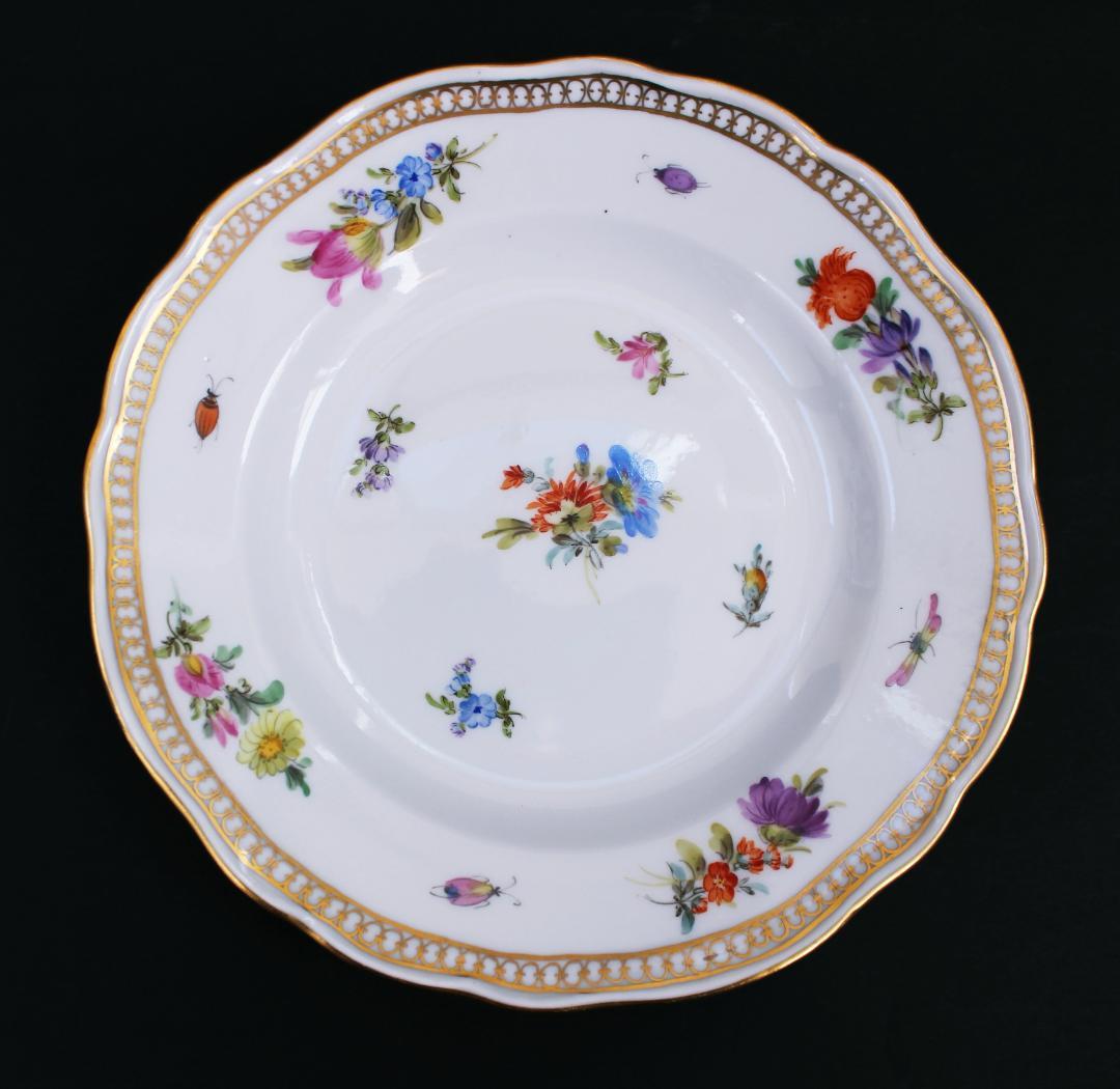 【美品】 マイセン プレート 花 昆虫 Gカンテ フラワーブーケ アンティーク