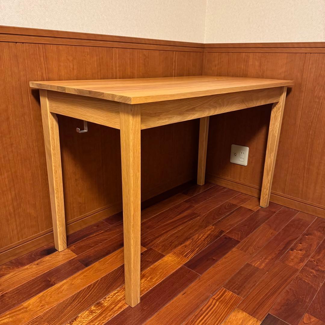 無印良品 無垢材デスク(引出付)オーク材 完成品 送料込 廃番