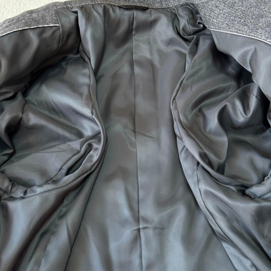 美品 ダーバン ピュアカシミヤ100% ヘリンボーン ステンカラーコートM