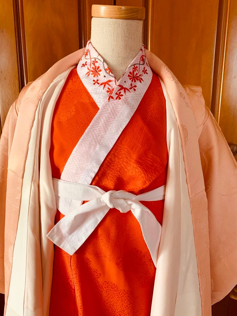 七五三　七歳の女の子のお支度　正絹手縫いのお振り袖フルセット　ハーフ成人式卒業式