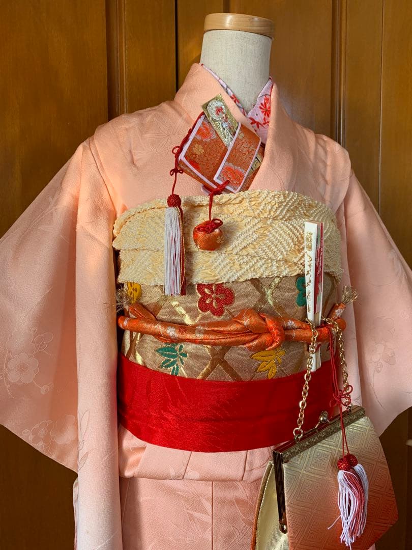 七五三　七歳の女の子のお支度　正絹手縫いのお振り袖フルセット　ハーフ成人式卒業式