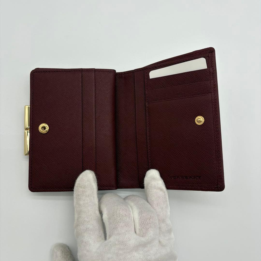 未使用級　バーバリー　ノバチェック　がま口財布　二つ折り財布