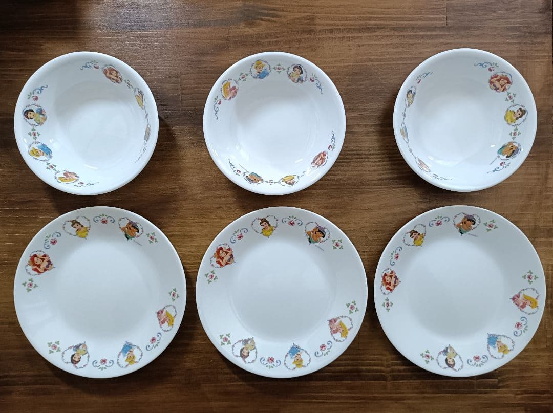 新品未使用 ディズニープリンセス プレート 小鉢 6枚セット コレール USA製