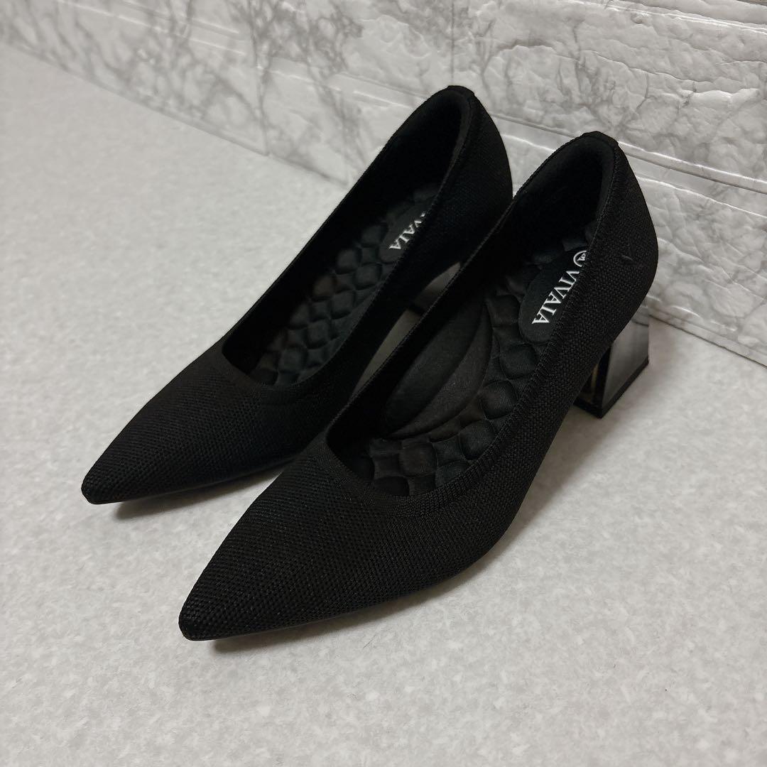 ⭐️美品⭐️VIVAIA ポインテッドトゥ チャンキーヒール パンプス 23㎝