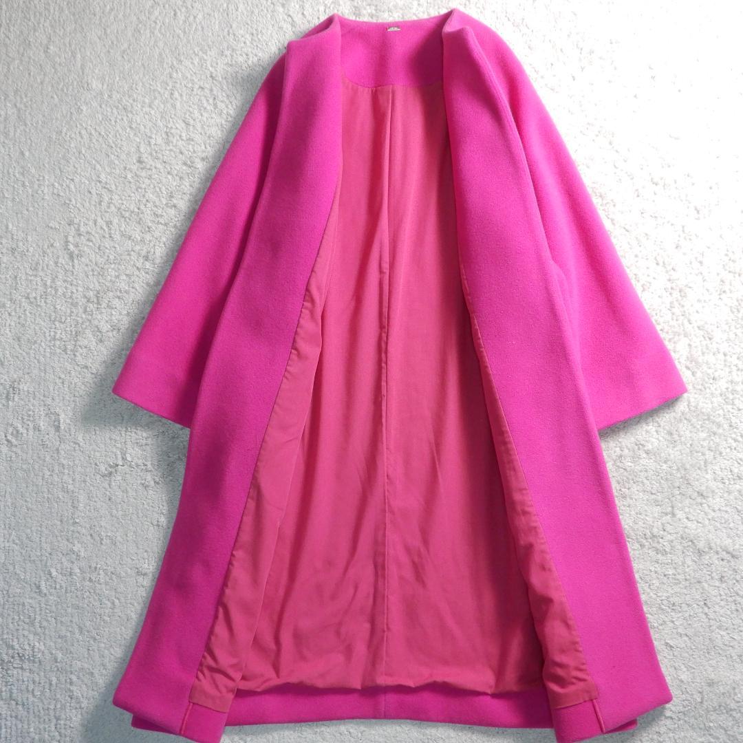 ミラオーウェン イタリア製生地使用 ノーカラー ドルマン ロング コート 0