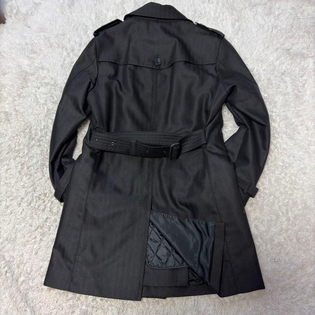 未使用品✨バーバリーブラックレーベル✨トレンチコート ヘリンボーン 黒 M