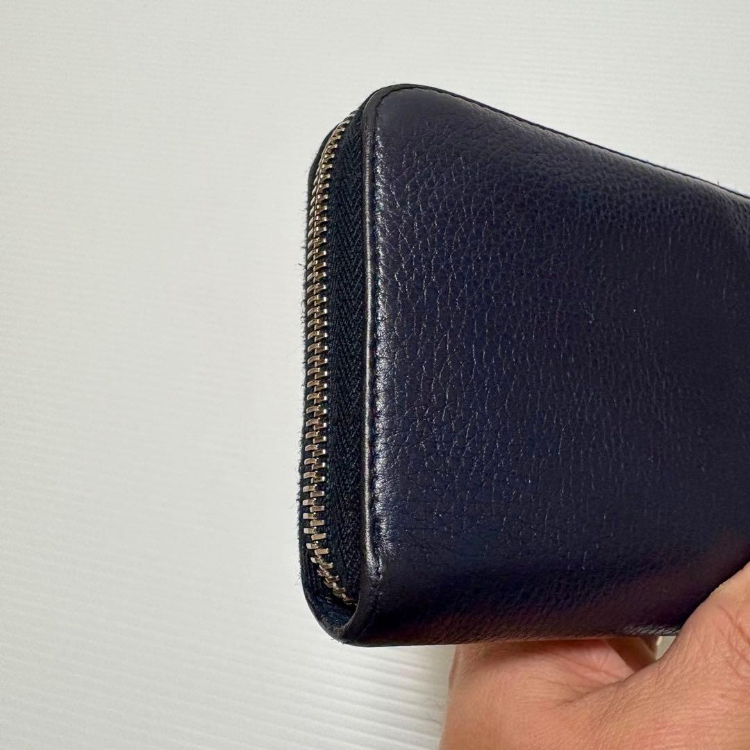 零*様 PRADA ネイビー レザー長財布