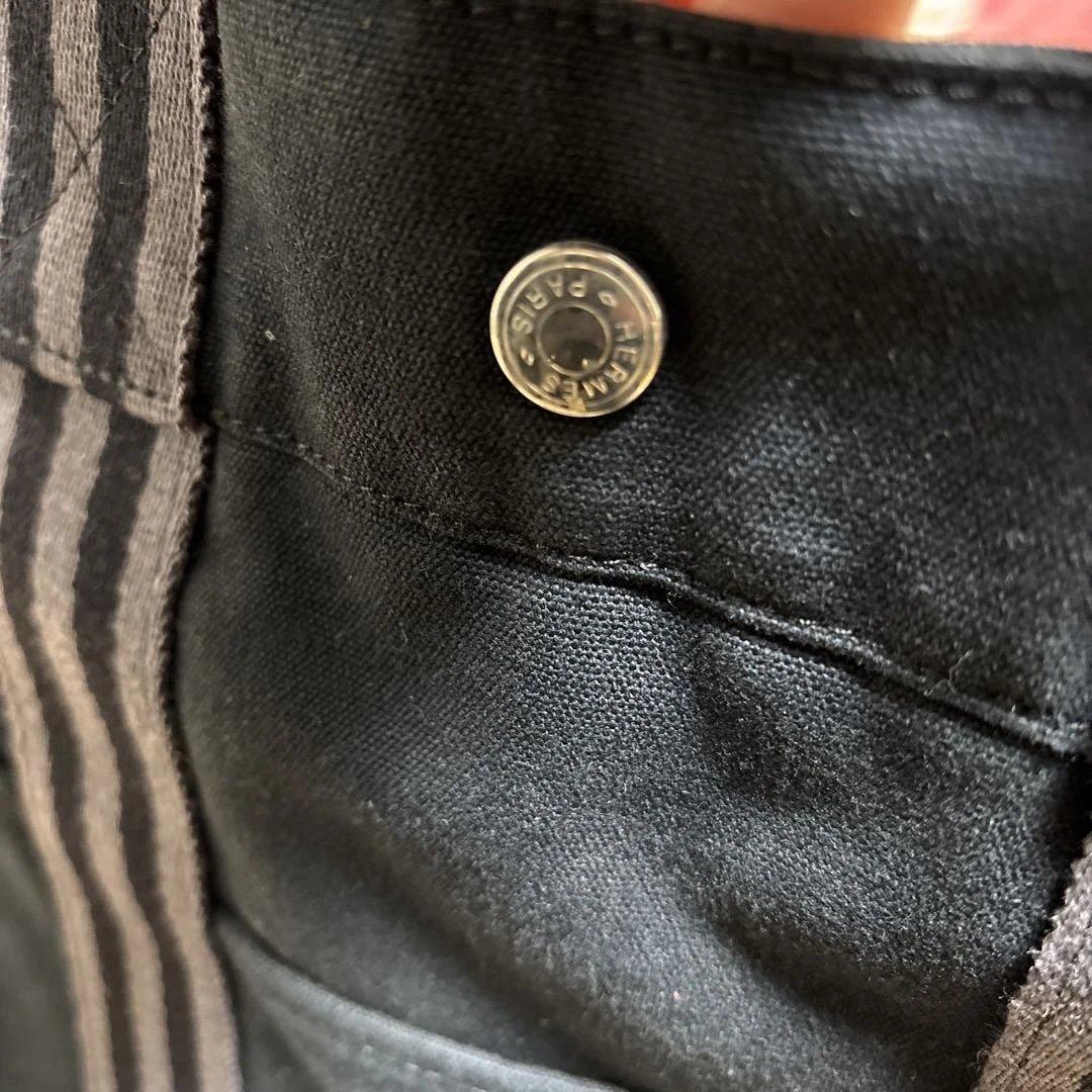 エルメス フールトゥ MMサイズ ブラックキャンバストートバッグ 【USED】