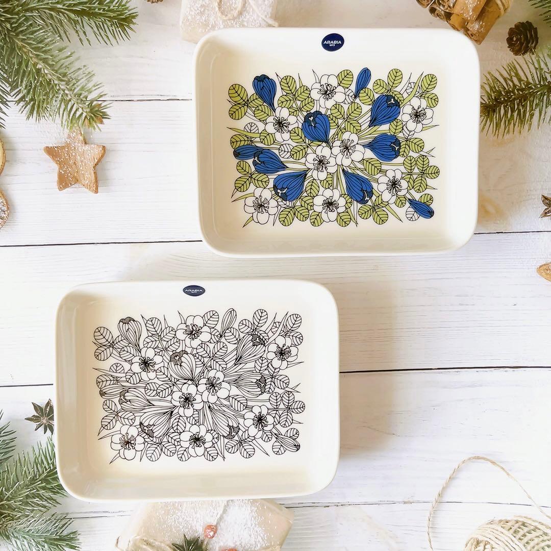 ♡アラビア　クロッカス プレート 2枚　カラー　ブラック　北欧　食器　新品