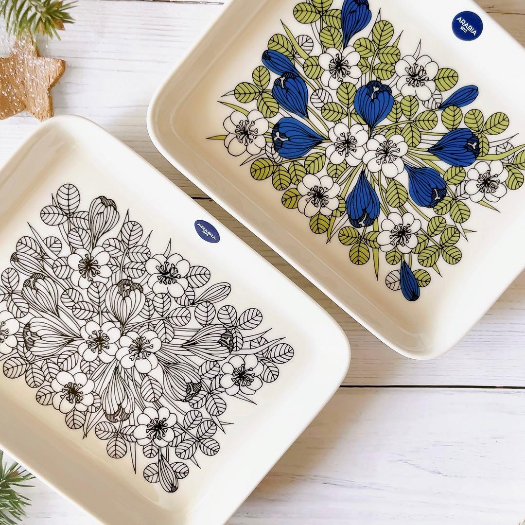 ♡アラビア　クロッカス プレート 2枚　カラー　ブラック　北欧　食器　新品