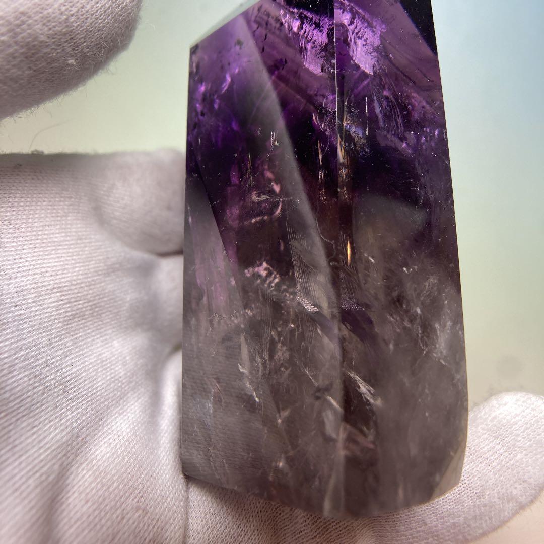 ちゅんちゅんアメジスト　ポイント　虹、キラキラ有り　345g