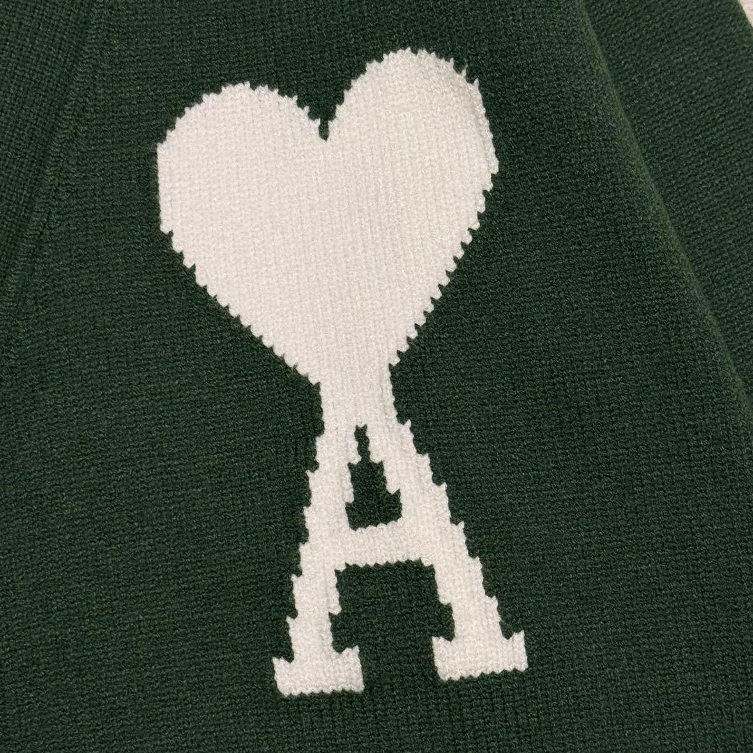 ゆた Ami Paris ニット カーディガン ビッグハートロゴ ウール