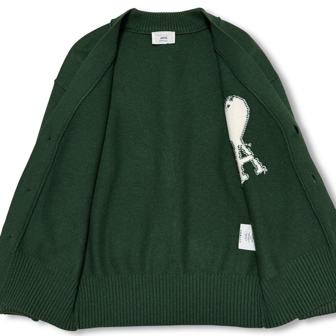 ゆた Ami Paris ニット カーディガン ビッグハートロゴ ウール