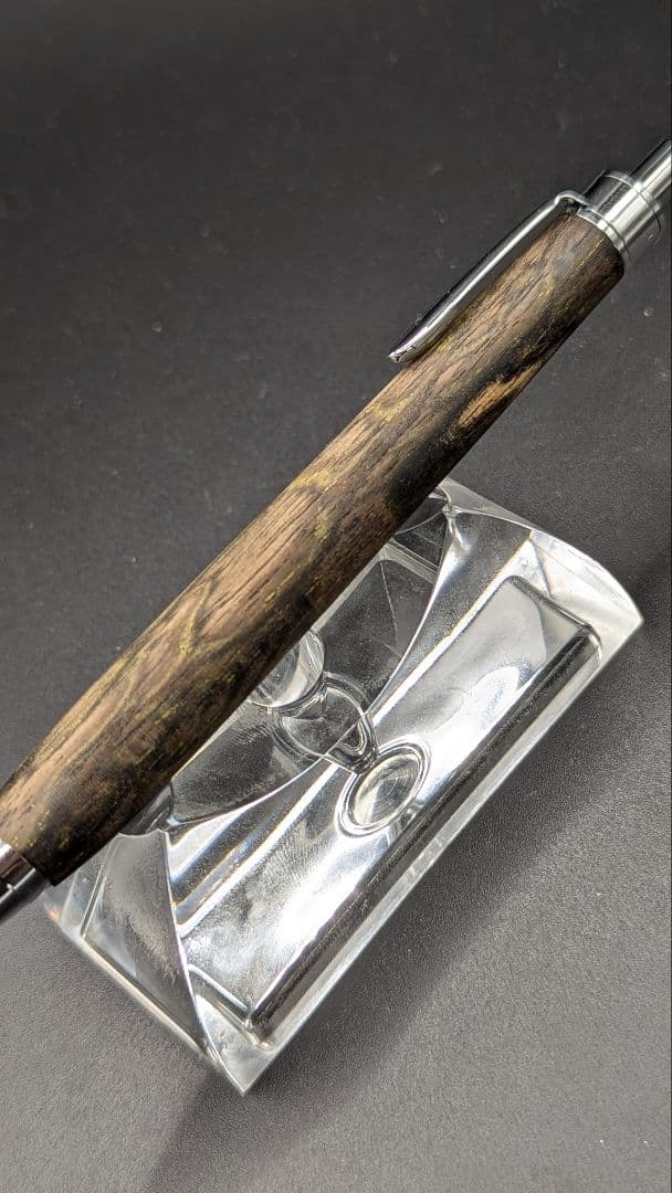 410ペン工房翌檜　極上　黒柿　孔雀杢　木軸シャーペン　ボールペン