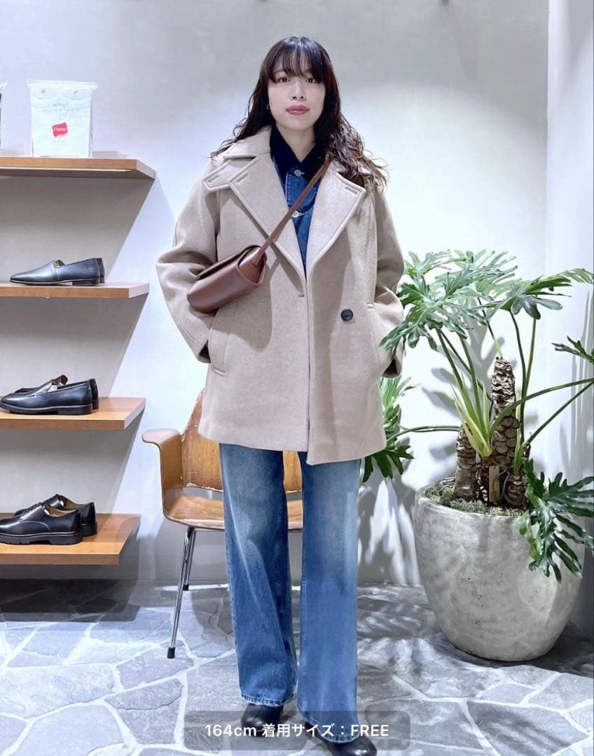 ADAM ET ROPE' ウールボンディングミドルコート