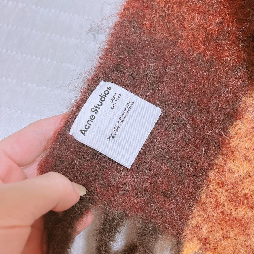 【正規品】 Acne Studiosモヘアマフラー/モヘアチェックスカーフ