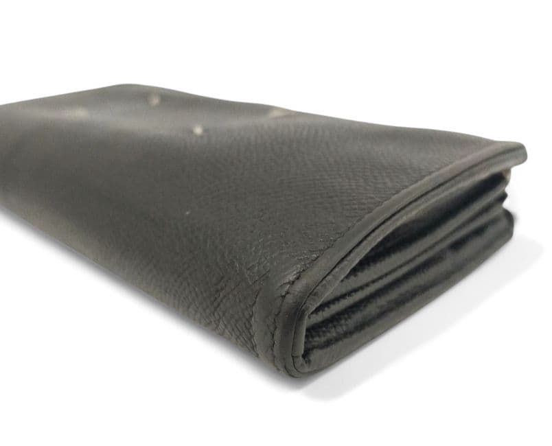 マルジェラ　長財布　ラウンド　ファスナー ステッチ　L字　ブラック　レザー