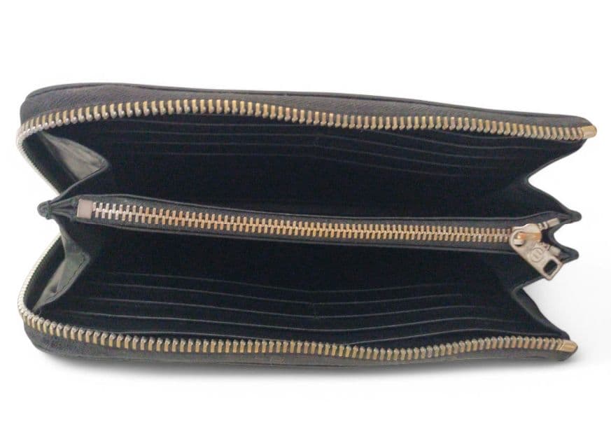 マルジェラ　長財布　ラウンド　ファスナー ステッチ　L字　ブラック　レザー