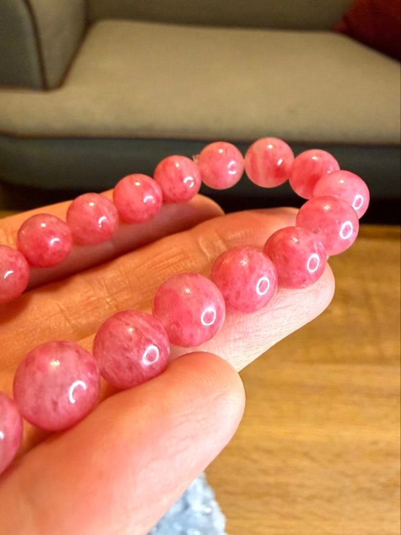 天然石✧高品質ロードナイトシリカブレスレット 週末セール❣️8270➝7770