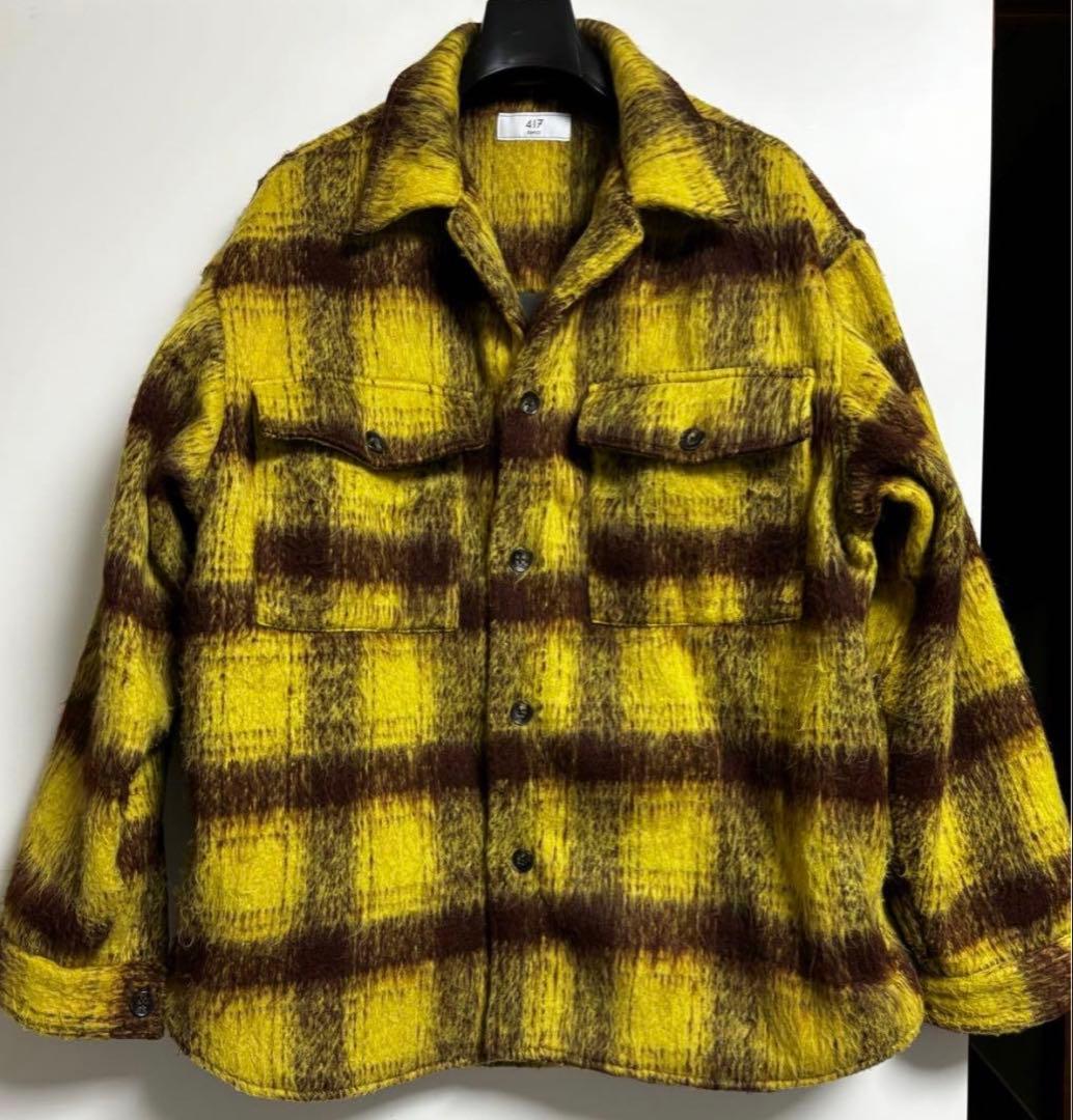 417 EDIFICE シャギー オンブレ チェック CPO イエロー