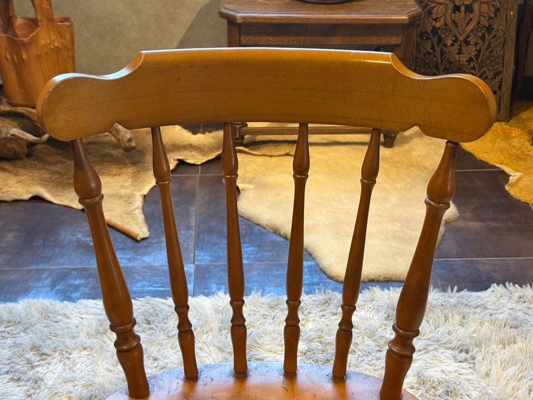 ①飛騨産業　キツツキマーク　ウィンザーチェア　スポークチェア　ヴィンテージ　nz