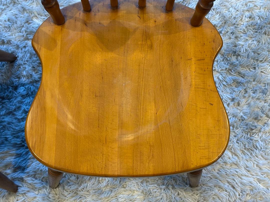 ①飛騨産業　キツツキマーク　ウィンザーチェア　スポークチェア　ヴィンテージ　nz