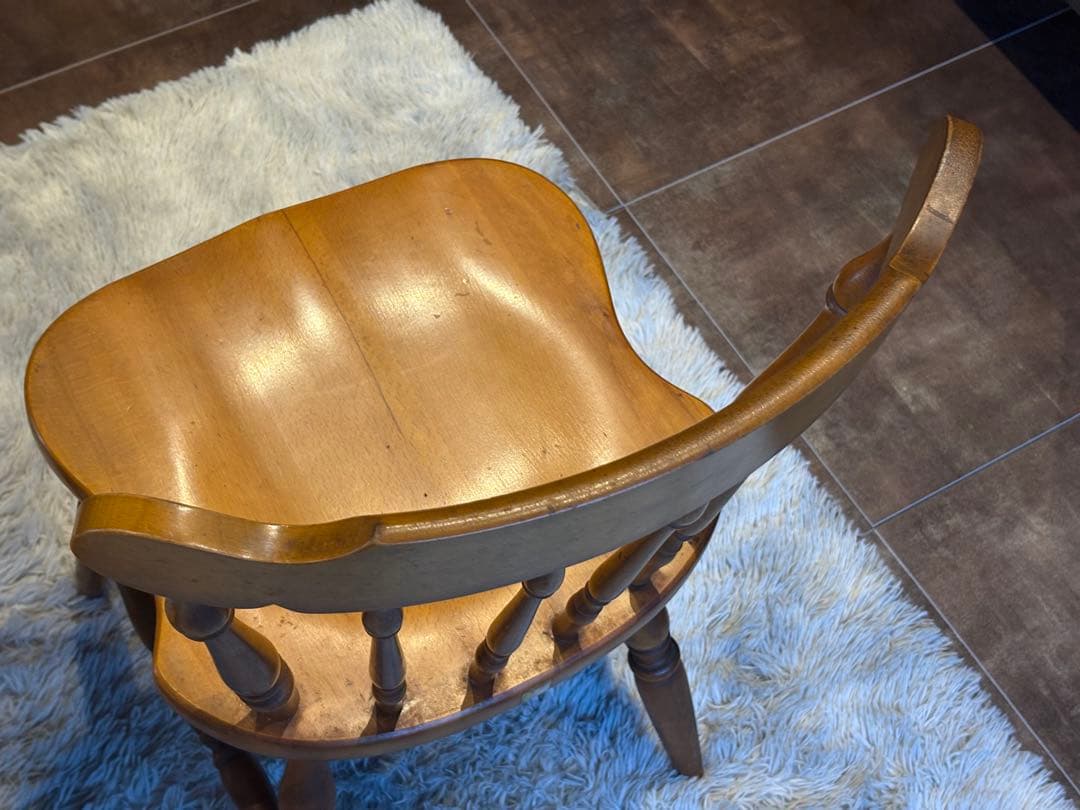 ①飛騨産業　キツツキマーク　ウィンザーチェア　スポークチェア　ヴィンテージ　nz