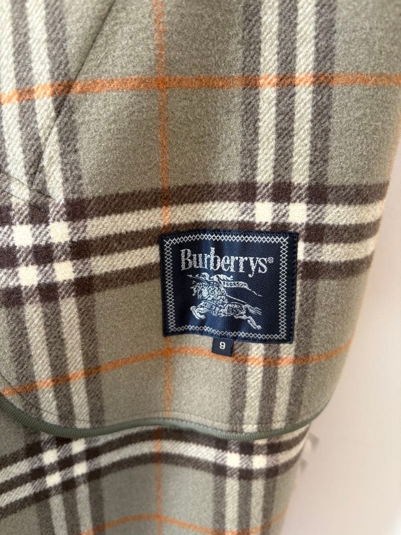 バーバリー　ダブルフェイス　ウールコート　カシミヤ混　フード