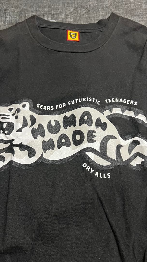 【ザク】HUMAN MADE 長袖カットソー ブラック(グレー)