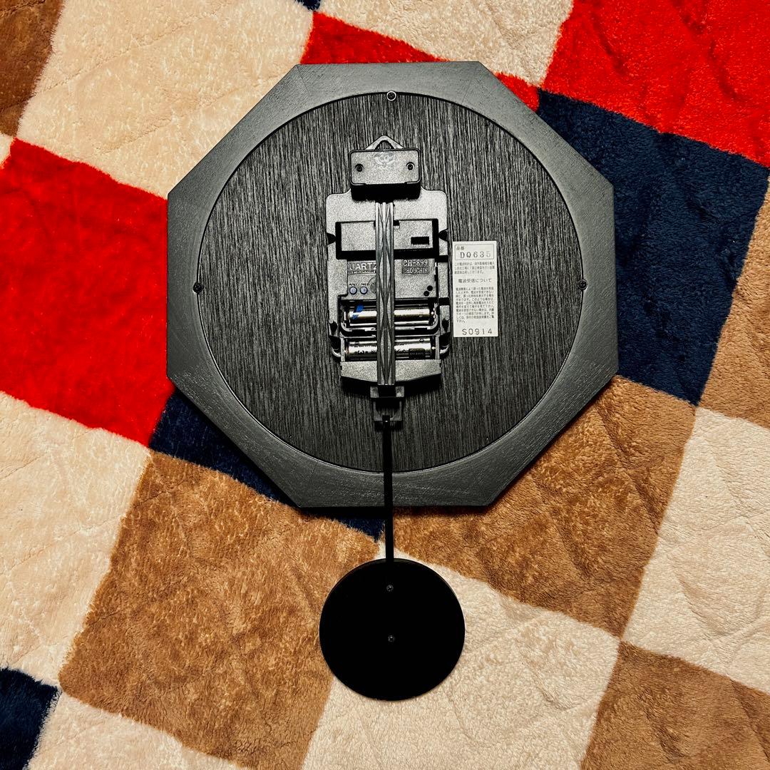 日本製 SUNTEL 天然木レトロ電波振り子時計 飛行機 アンティークブラウン